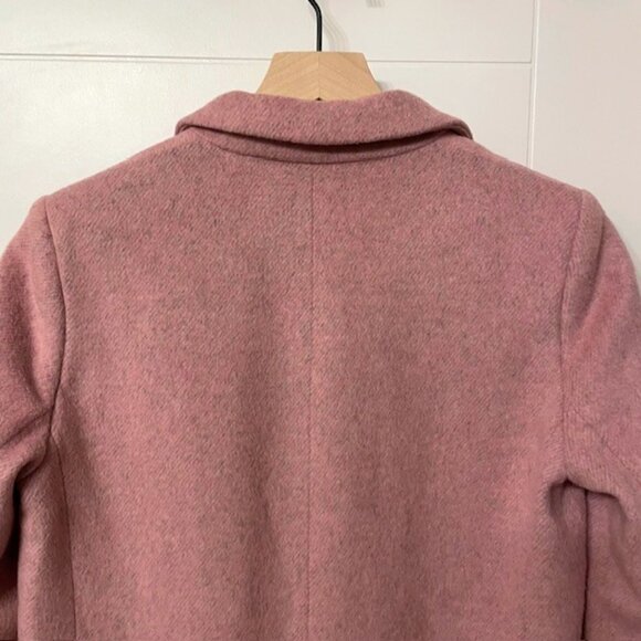 Helene Berman Longline Pink Three Button Wool Blend Car Coat Size Small - Picture 8 of 14
